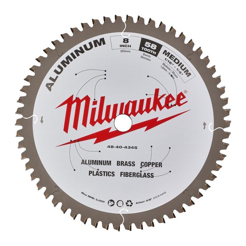 Milwaukee Accessoires Cirkelzaagblad P Alu 203x5/8x2,4x58 - 48404345