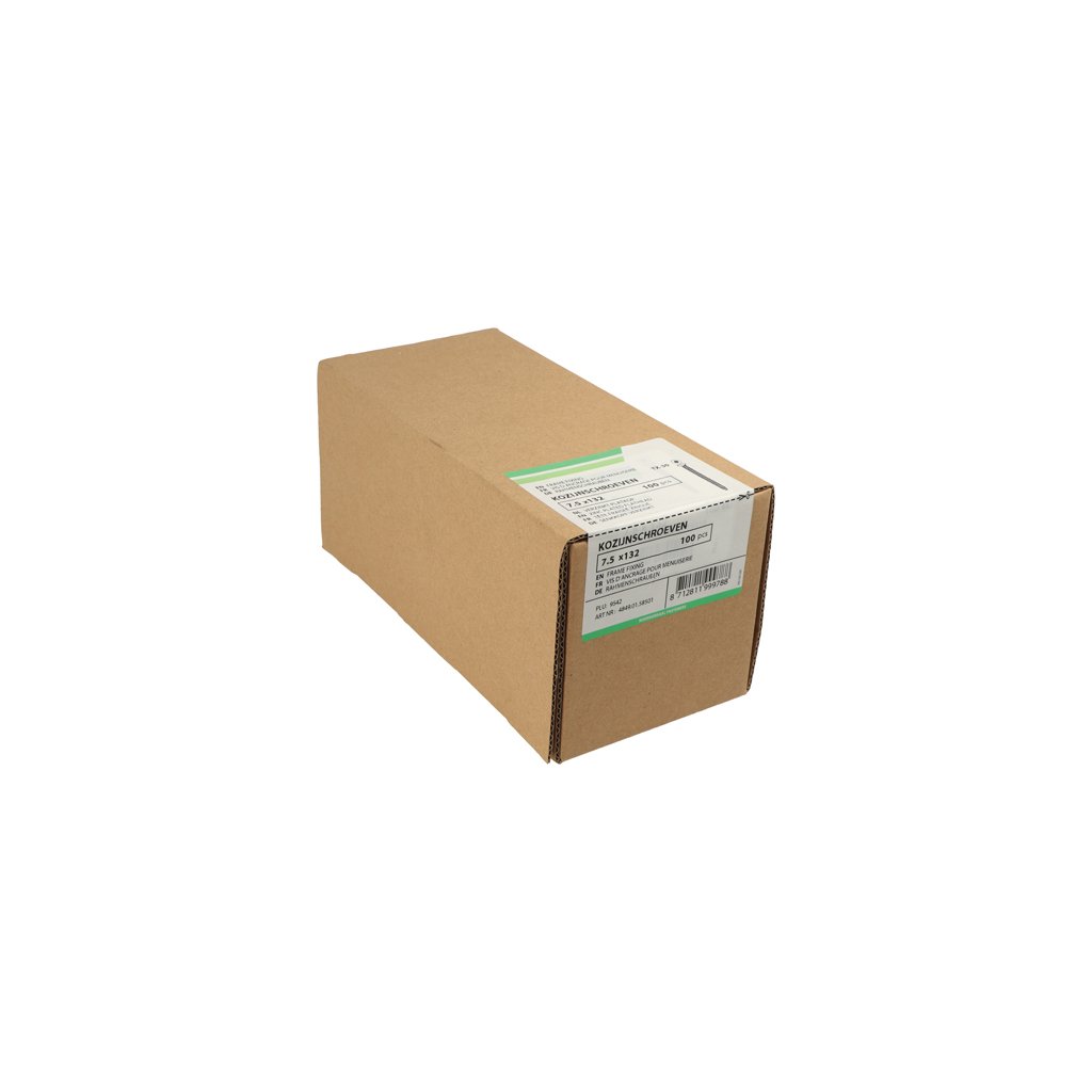 Hoenderdaal Fasteners Hoenderdaal Kozijnschroef Vz Pk Torx TX30 7.5X212 | 100 stuks 4849.01.59301