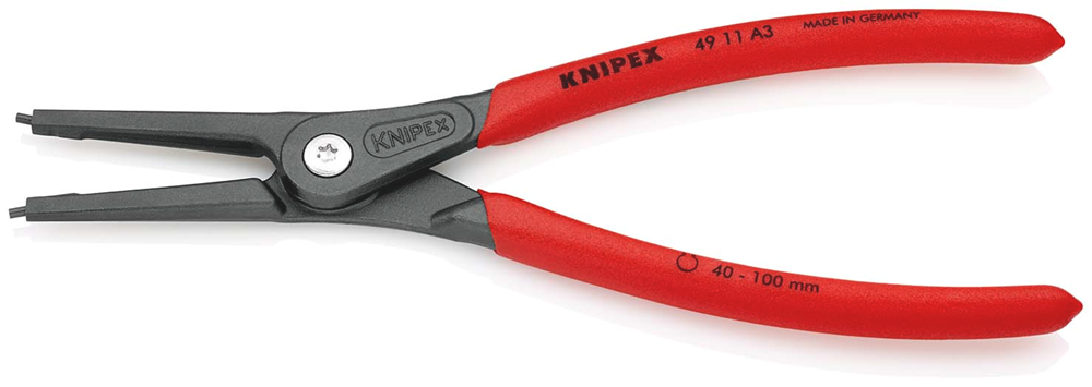 Knipex Precisie-borgveertang voor buitenringen op assen | Anti-slip kunststof bekleed - 49 11 A3 SB