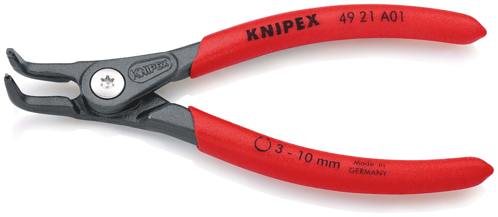 Knipex Precisie-borgveertang voor buitenringen op assen | Anti-slip kunststof bekleed - 49 21 A01 SB