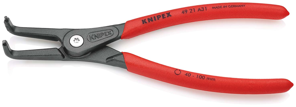Knipex Precisie-borgveertang voor buitenringen op assen | Anti-slip kunststof bekleed - 49 21 A31 SB