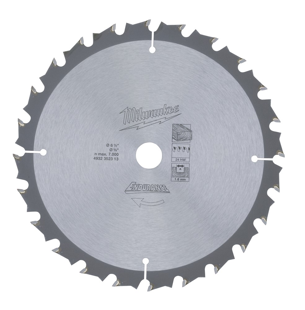 Milwaukee 4932352313 HM Cirkelzaagblad - 165 x 15,87 x 24T - Hout/MDF/Laminaat
