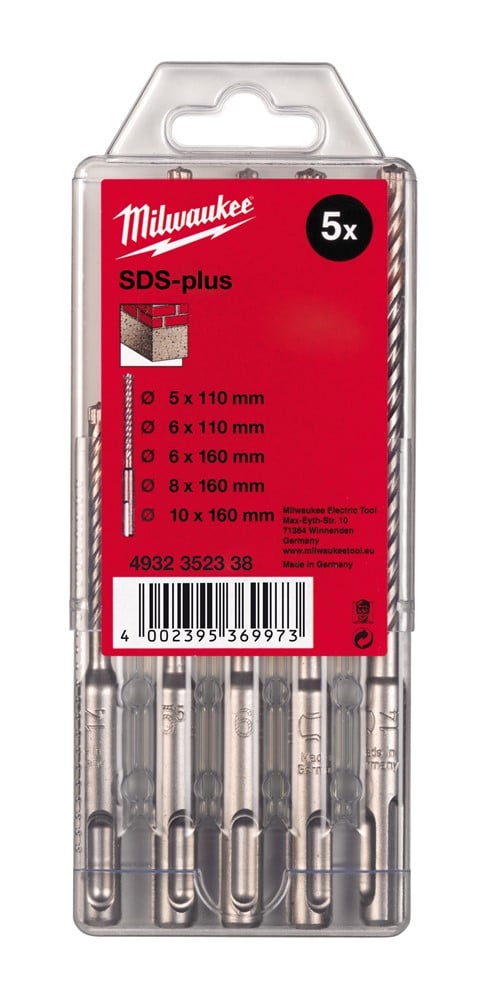 Milwaukee Accessoires Set SDS-plus hamerboren in kunststof cassette (5-delig) NEW MS2 - 4932352338
