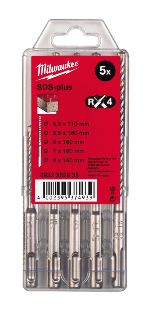 Milwaukee Accessoires Set SDS-plus hamerboren RX4 (5-delig) 4932352835