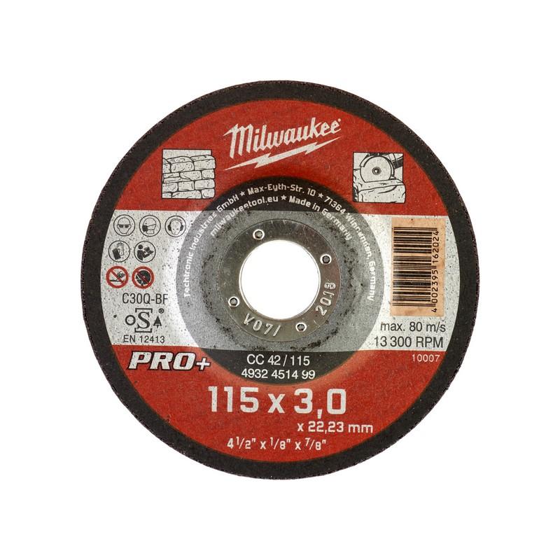 Milwaukee Accessoires Doorslijpschijf voor steen CC42 115 x 3 mm PRO+ - 25 stuks -- 4932451499