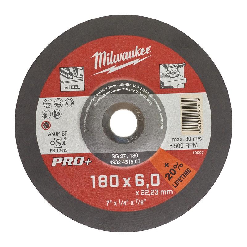 Milwaukee Accessoires Metaalafbraamschijf SG27 180 x 6 mm PRO+ - 10 stuks - 4932451503