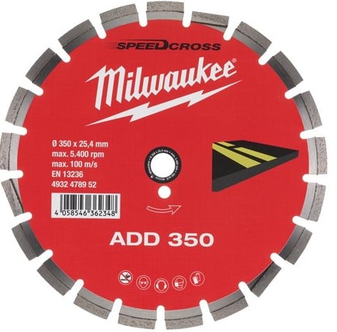 Milwaukee Accessoires Diamant High Performance Blad - Premium Speedcross Asfalt ADD 350 mm - 1 pc - 4932478952