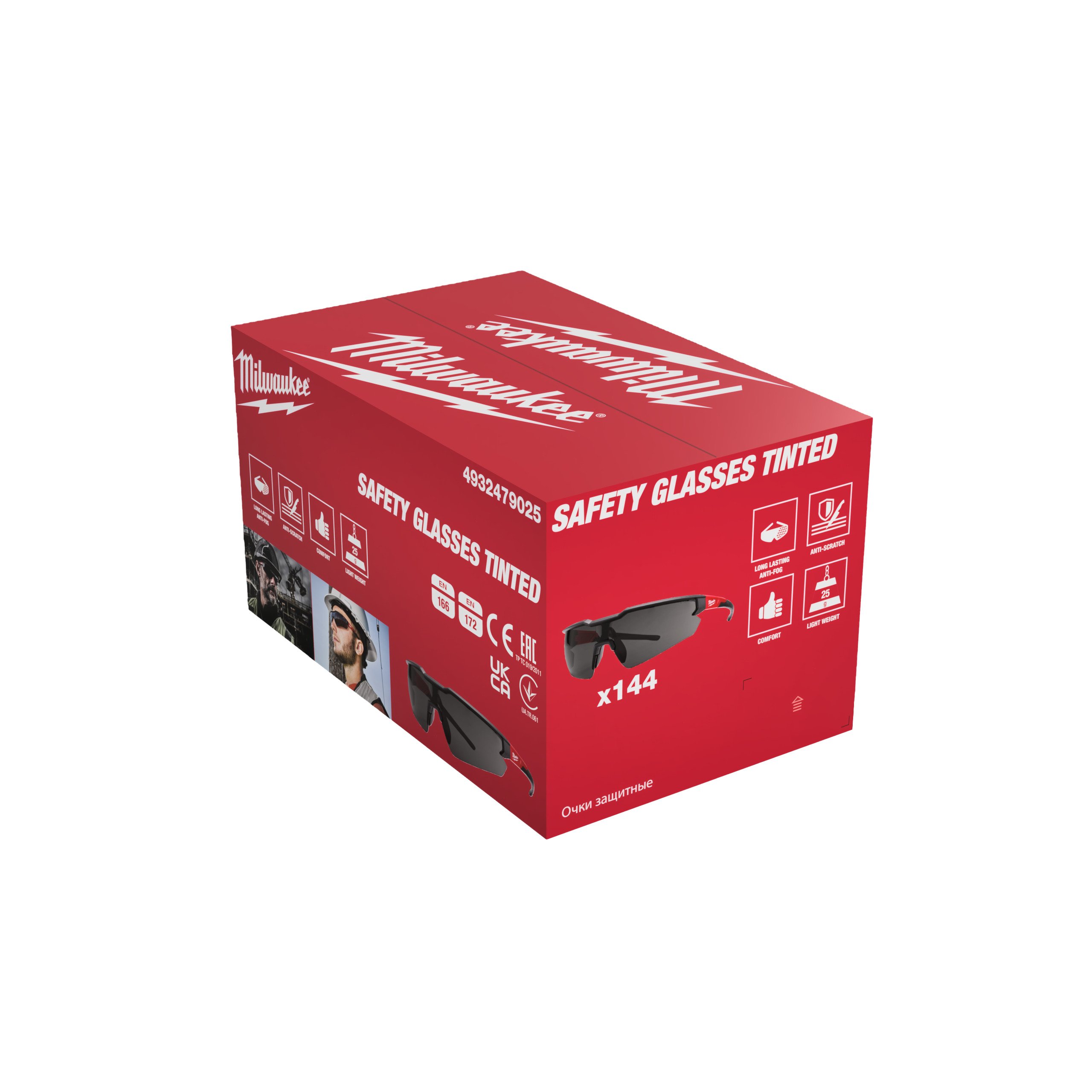 Milwaukee Accessoires Bulk veiligheidsbrillen getint - 144 stuks - 4932479025