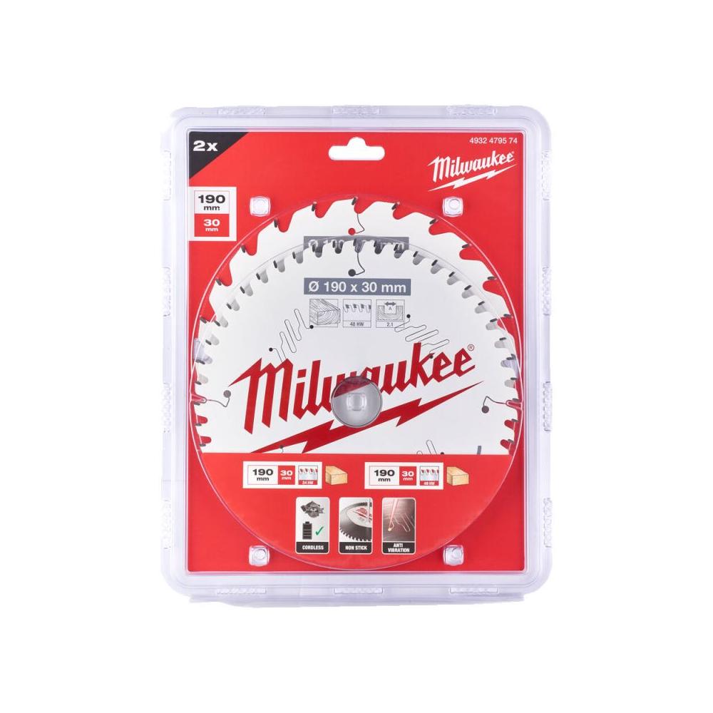 Milwaukee Accessoires Cirkelzaagblad 190 x 30 mm Twin Pack (2-delig) - 4932479574
