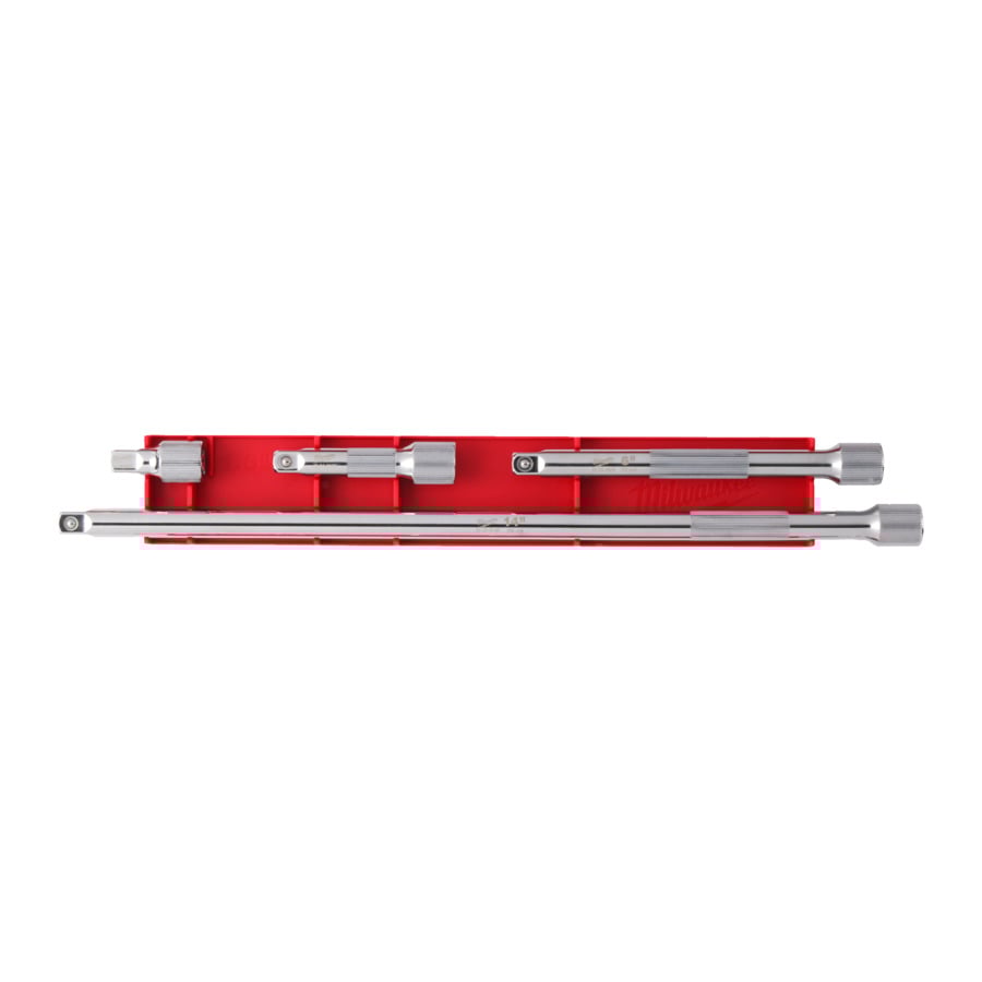 Milwaukee 3 8” verlengstukken voor dopsleutels | 4-delig | 3 8" 38 mm 76 mm 152 mm 356 mm 4932480638