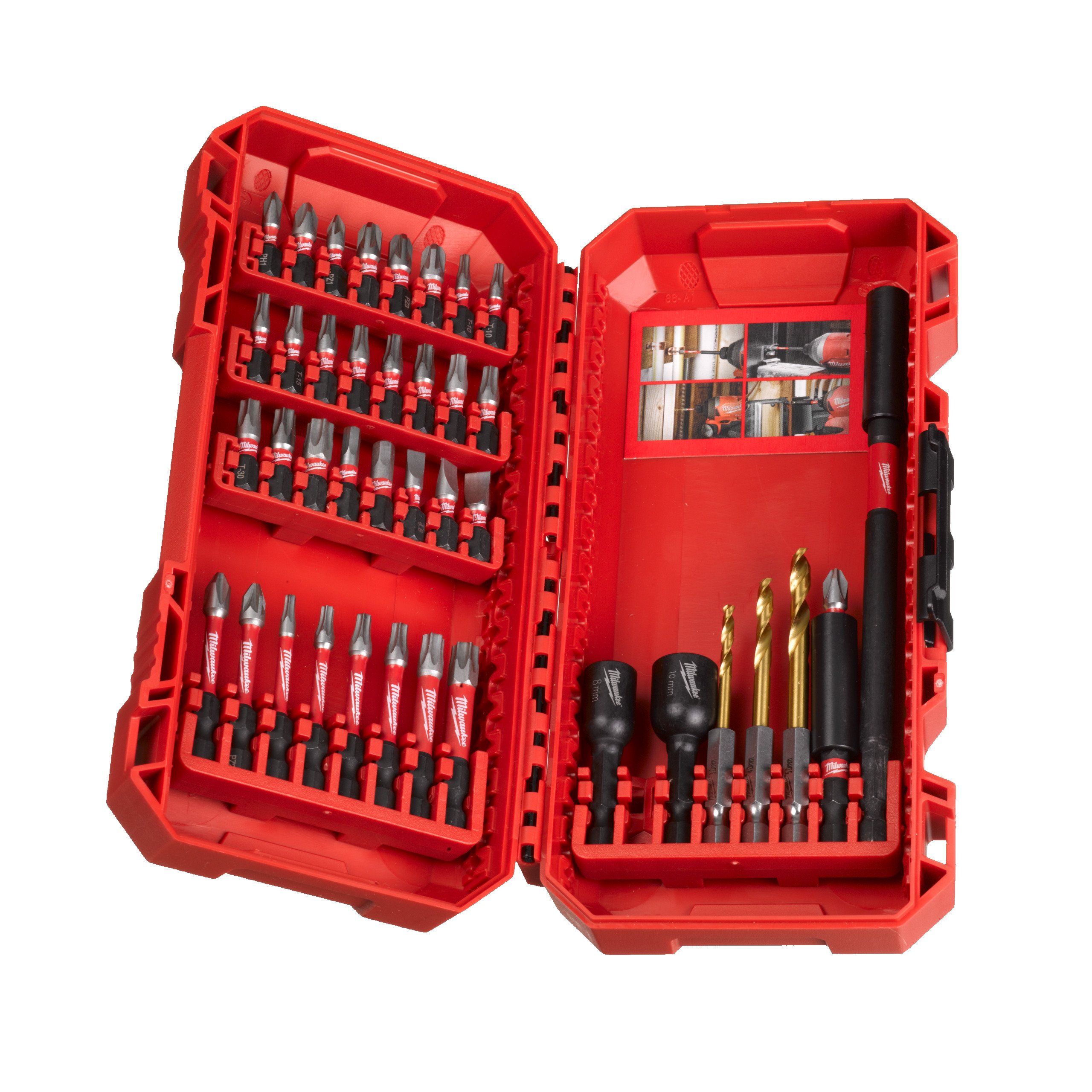 Milwaukee SHOCKWAVE™ Impact Duty™ bit set (40 pc) Schroefbit set SHOCKWAVE™ 40-delig, bits, doppen en Red Hex boren - 4932492004