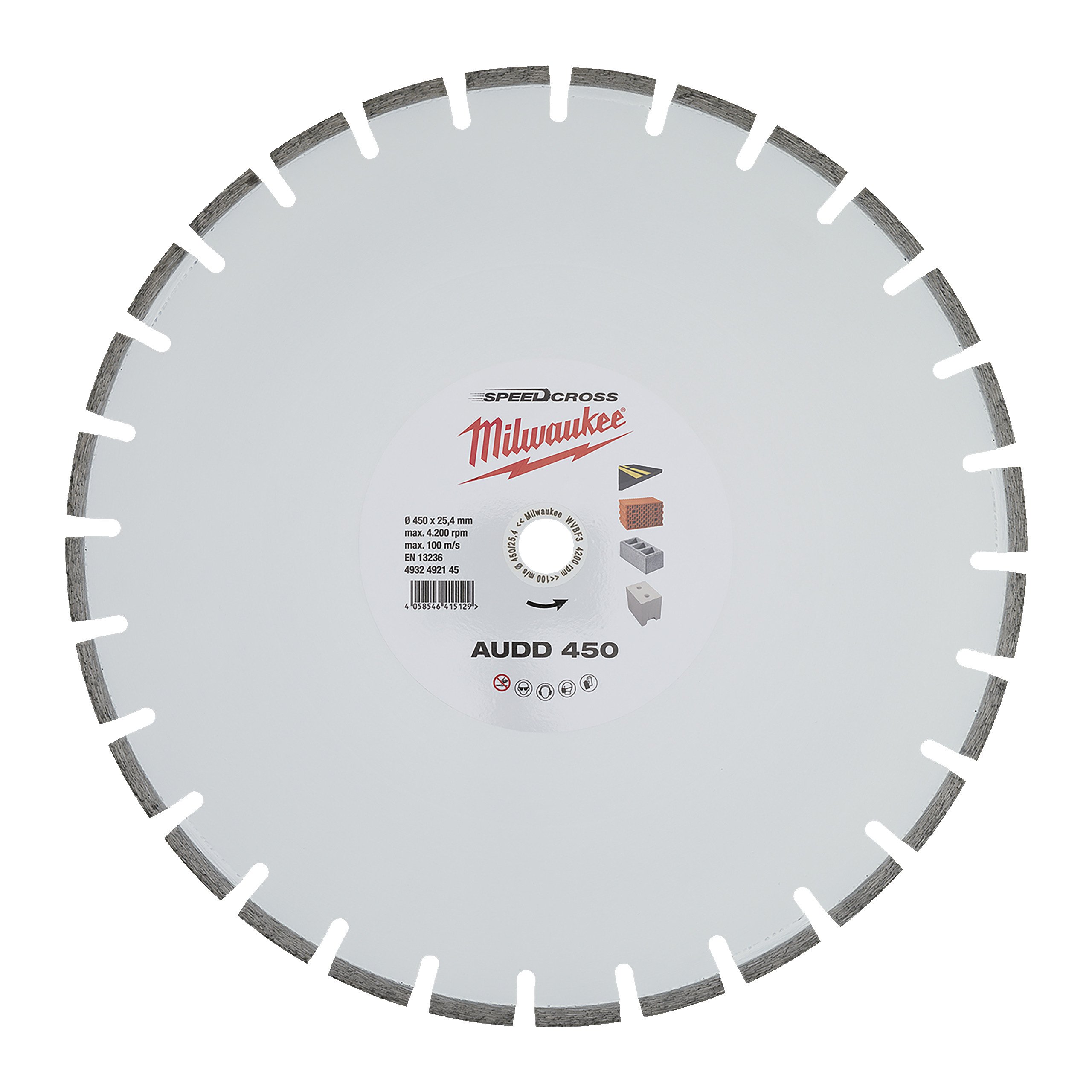 Milwaukee AUDD 450 mm - 1 pc Diamantslijpschijf beton SpeedCross AUDD 450 mm - 4932492145