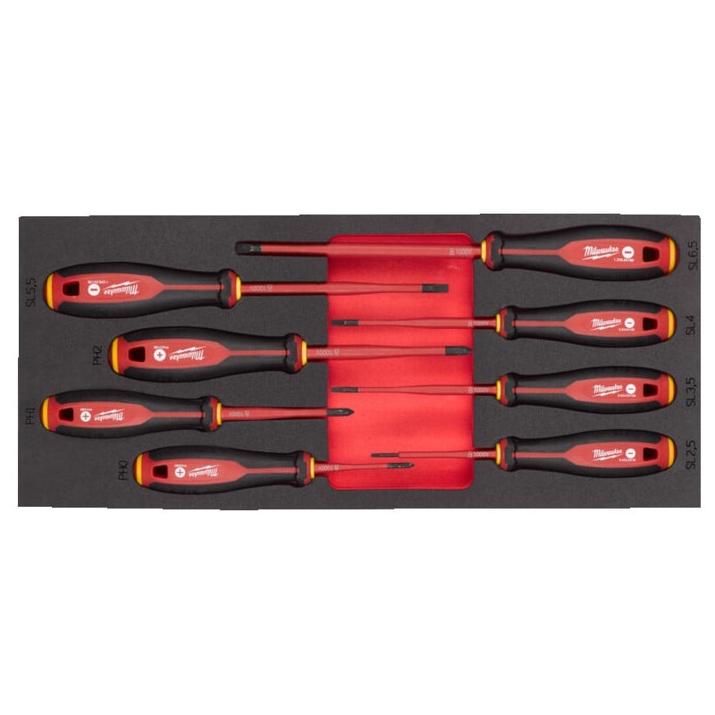 Milwaukee Accessoires Foam Inlay VDE Tri-Lobe schroevendraaierset (8-delig) - 4932493249