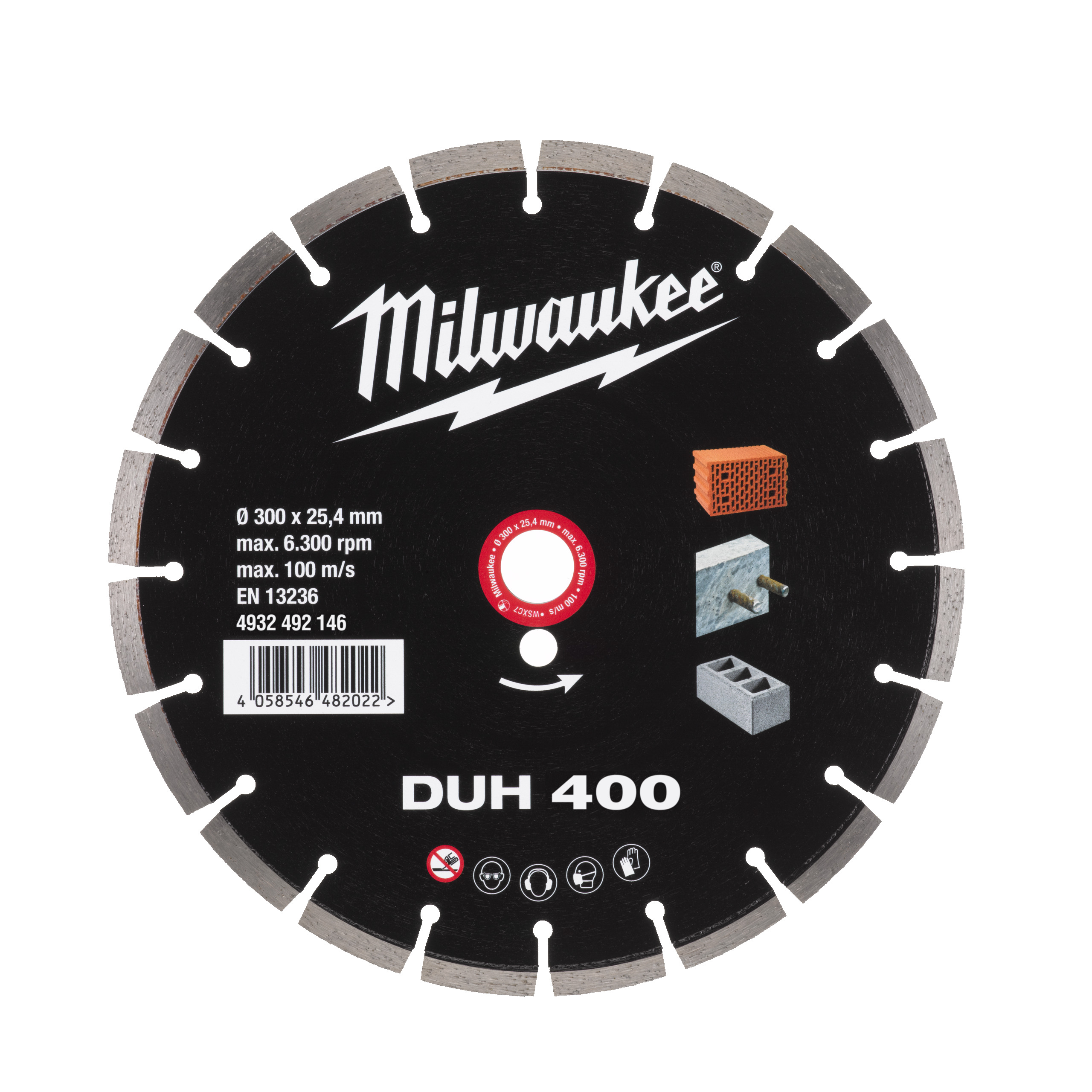 Milwaukee DUH 300 mm - 1 pc Diamantslijpschijf beton/baksteen DU 300 mm - 4932493331