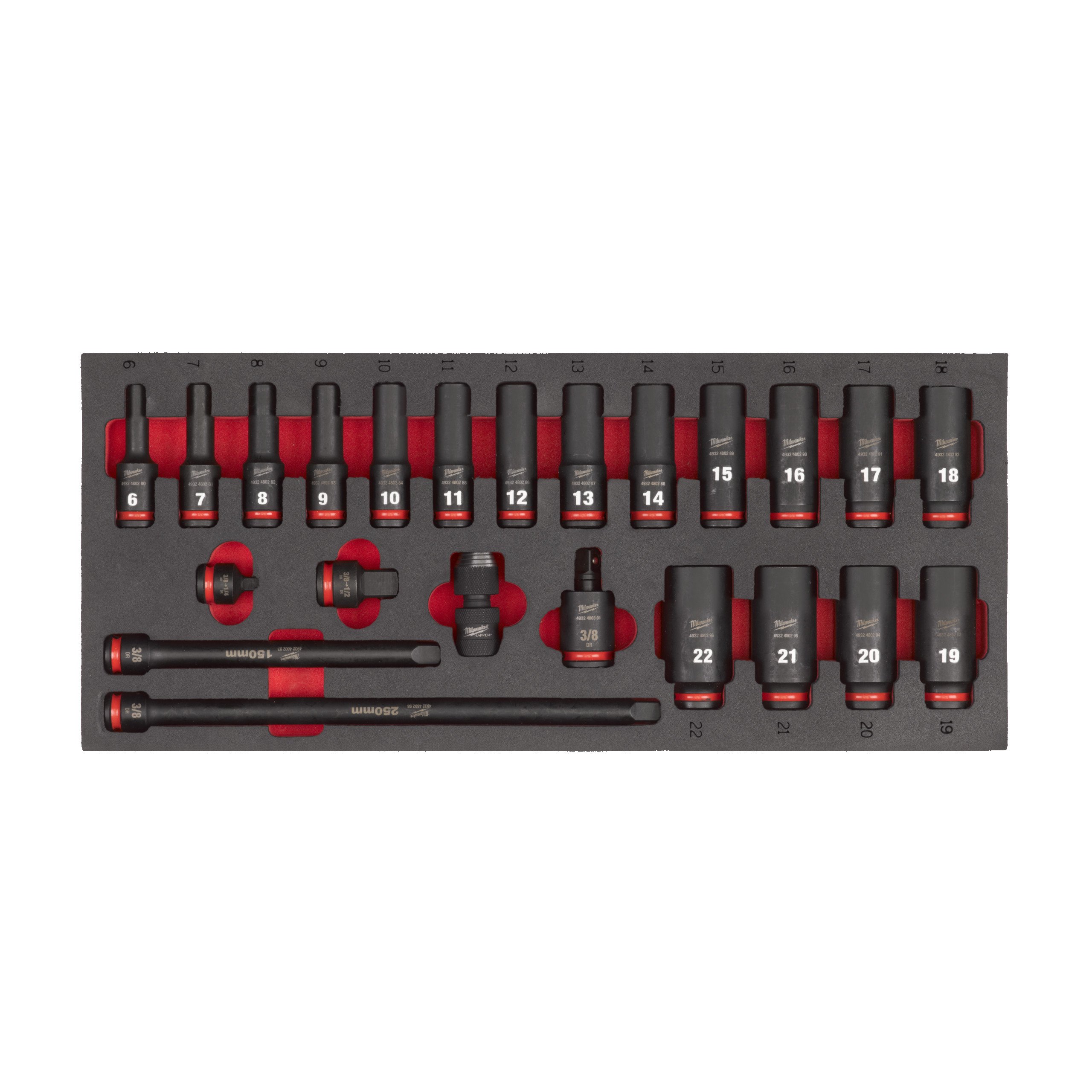 Milwaukee Doppenset | Foam inlay | 3/8" | 23-delig - 4932493390