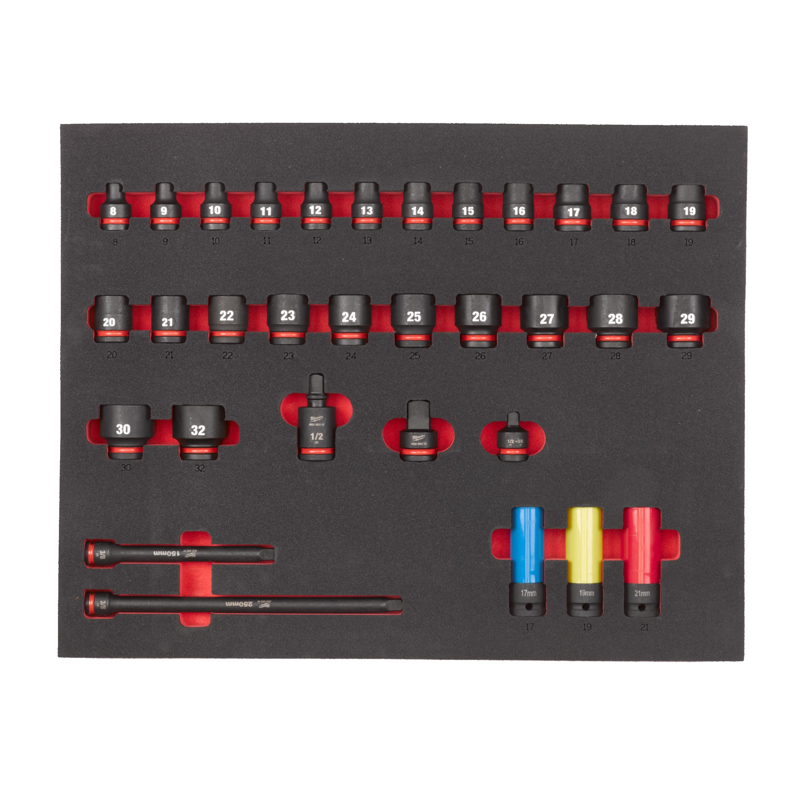 Milwaukee Foam Inlay | 1/2" Doppenset | 32-delig - 4932493392