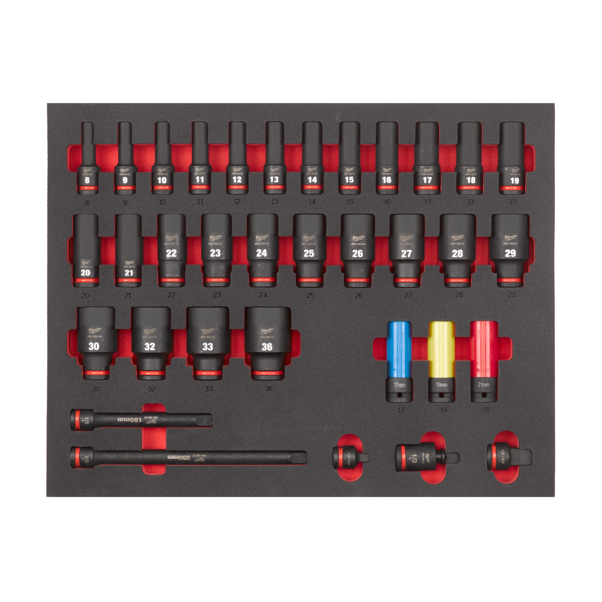 Milwaukee Foam Inlay | 1/2" Doppenset | 34-delig - 4932493394