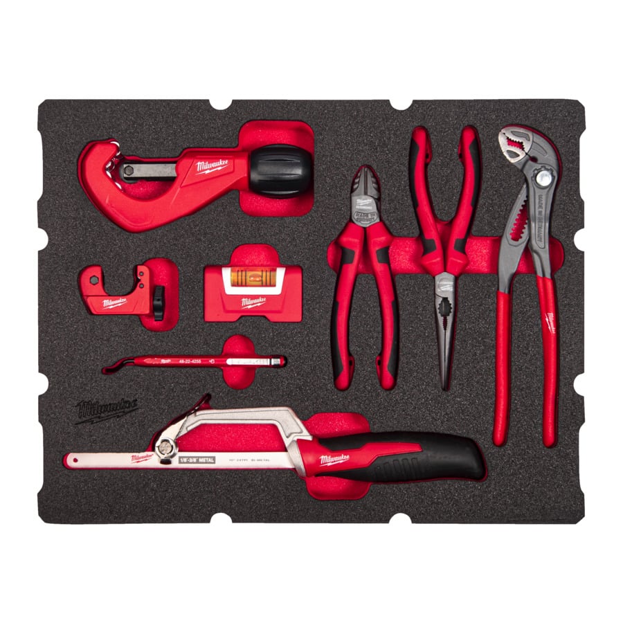 Milwaukee Foam inlay geschikt voor alle PACKOUT™ gereedschapskoffers met lades voor de loodgieter | 8-delig 4932493639