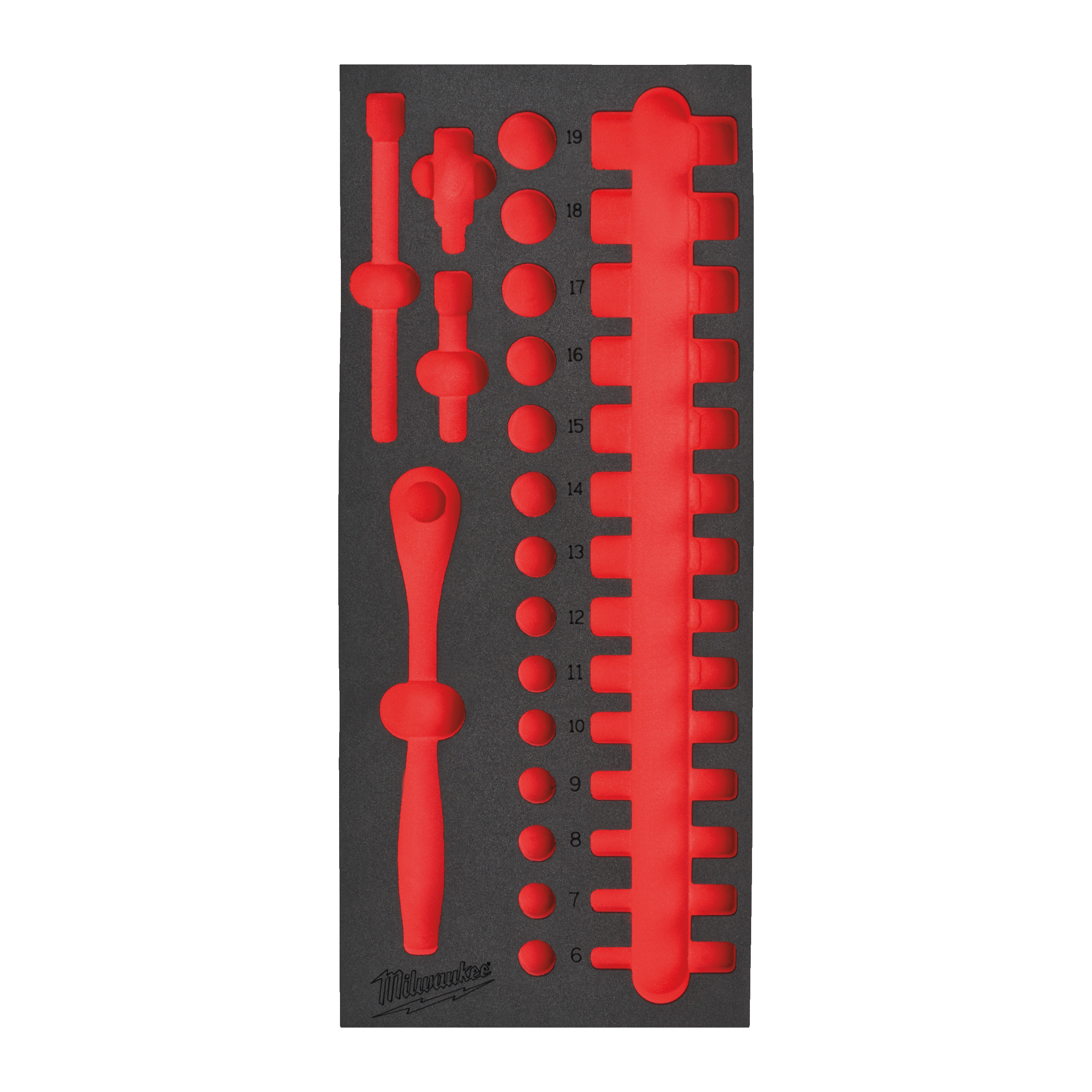 Milwaukee Empty 32 pc 3/8" Ratchet and Socket Set Foam Insert Lege Foam Inlay doppenset 3/8&apos;&apos; (32-delig) - 4932493663