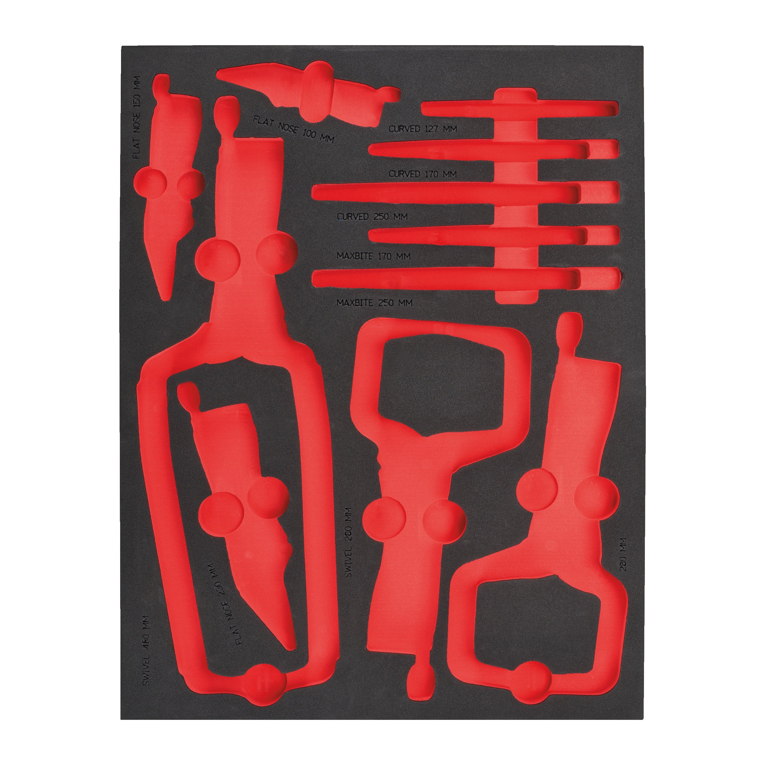 Milwaukee Empty 11 pc Grip Pliers Set Foam Insert Lege Foam inlay griptangenset (11-delig) - 4932493680