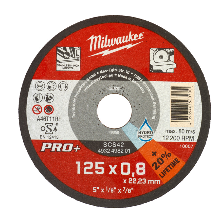 Milwaukee Doorslijpschijf metaal PRO+ | SCS42 | 125 x 0,8 mm dun - 4932498201