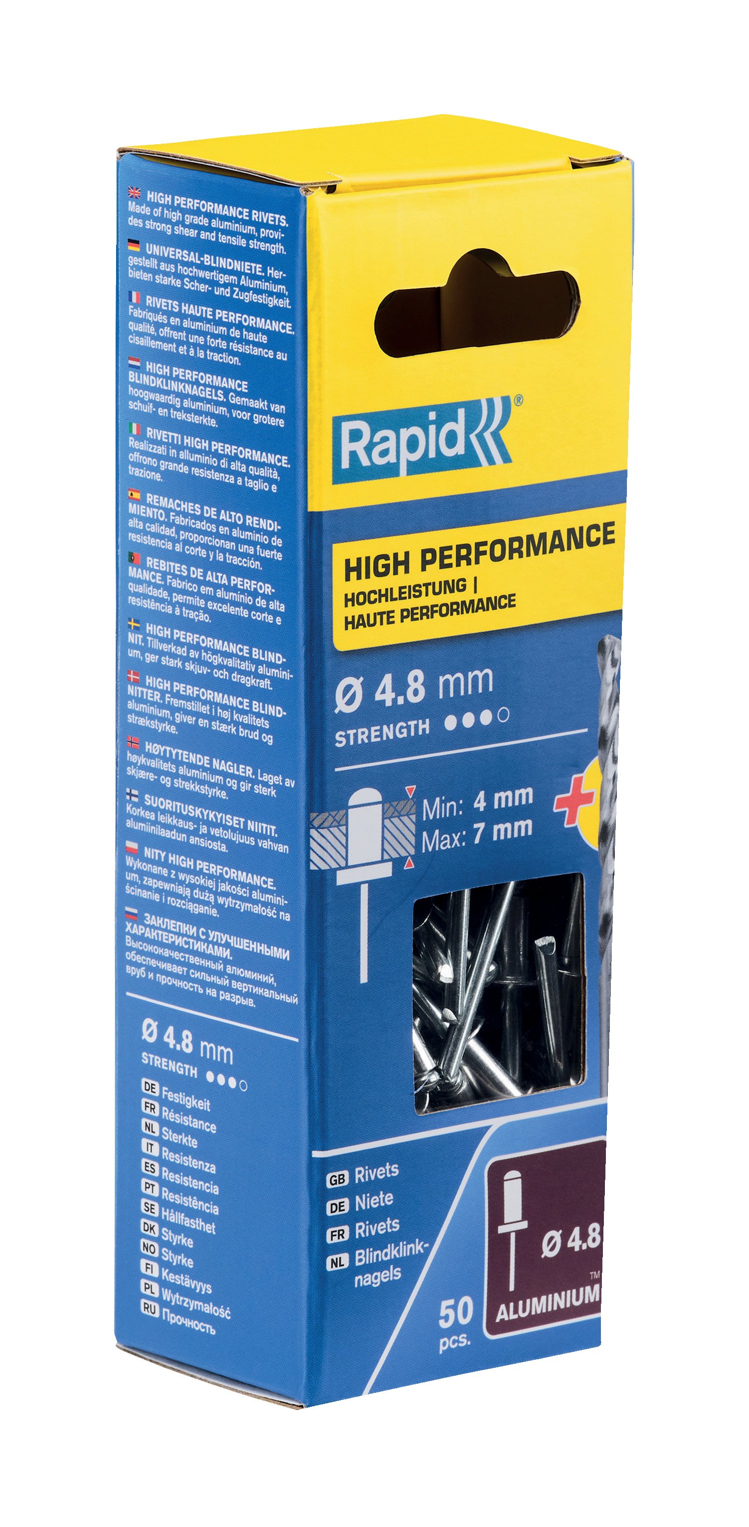 Rapid High performance blindklinknagels Ø4,8 x 10 mm, 50 stuks + boor - 5000387 - 5000387