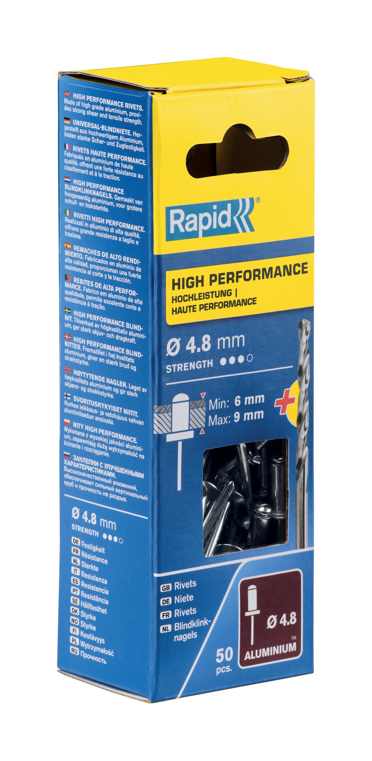 Rapid High performance blindklinknagels Ø4,8 x 12 mm, 50 stuks + boor - 5000388 - 5000388