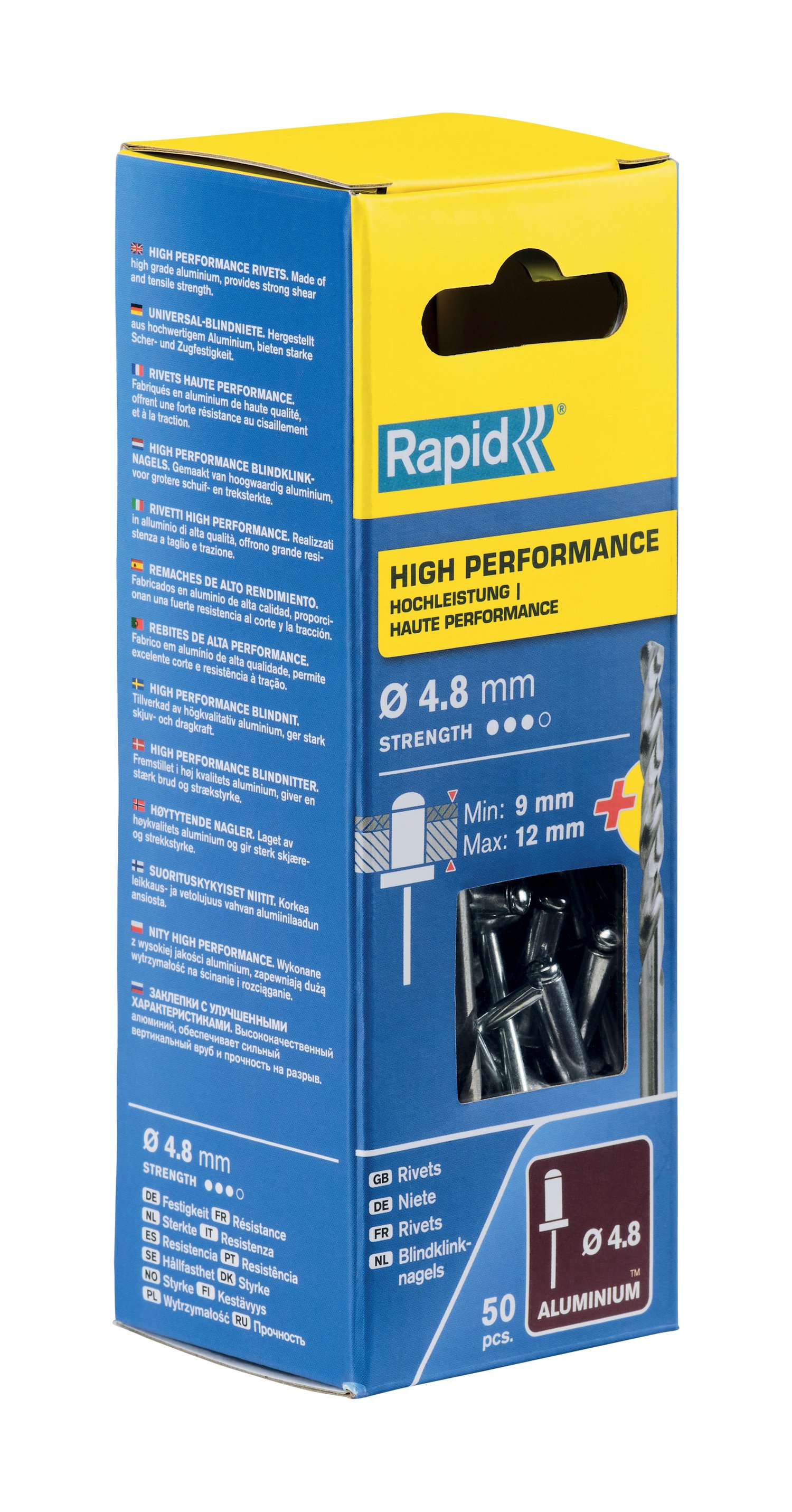 Rapid High performance blindklinknagels Ø4,8 x 16 mm, 50 stuks + boor - 5000390 - 5000390
