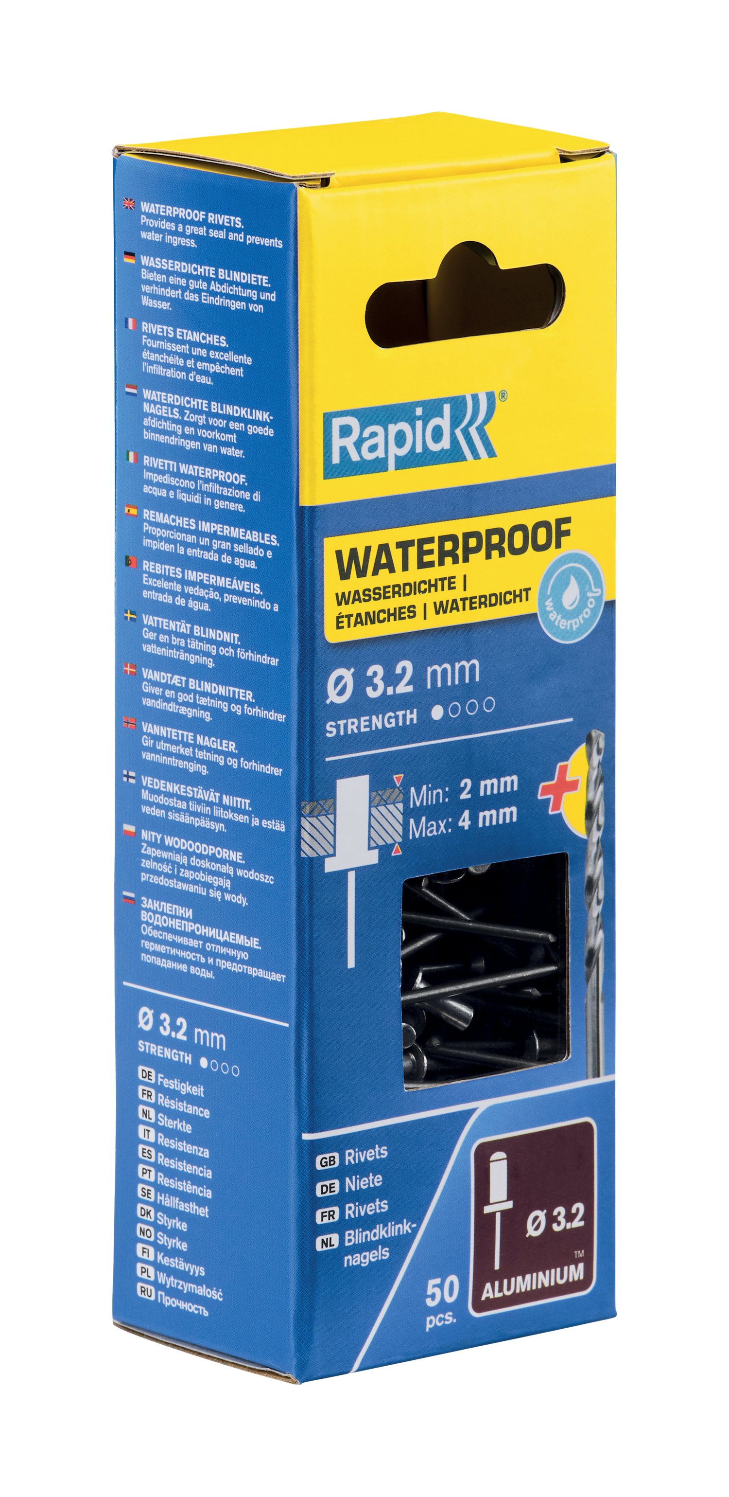 Rapid Blindklinknagels Waterdicht | Ø3,2 x 8 mm | Incl. Boor | 50 Stuks - 5000399