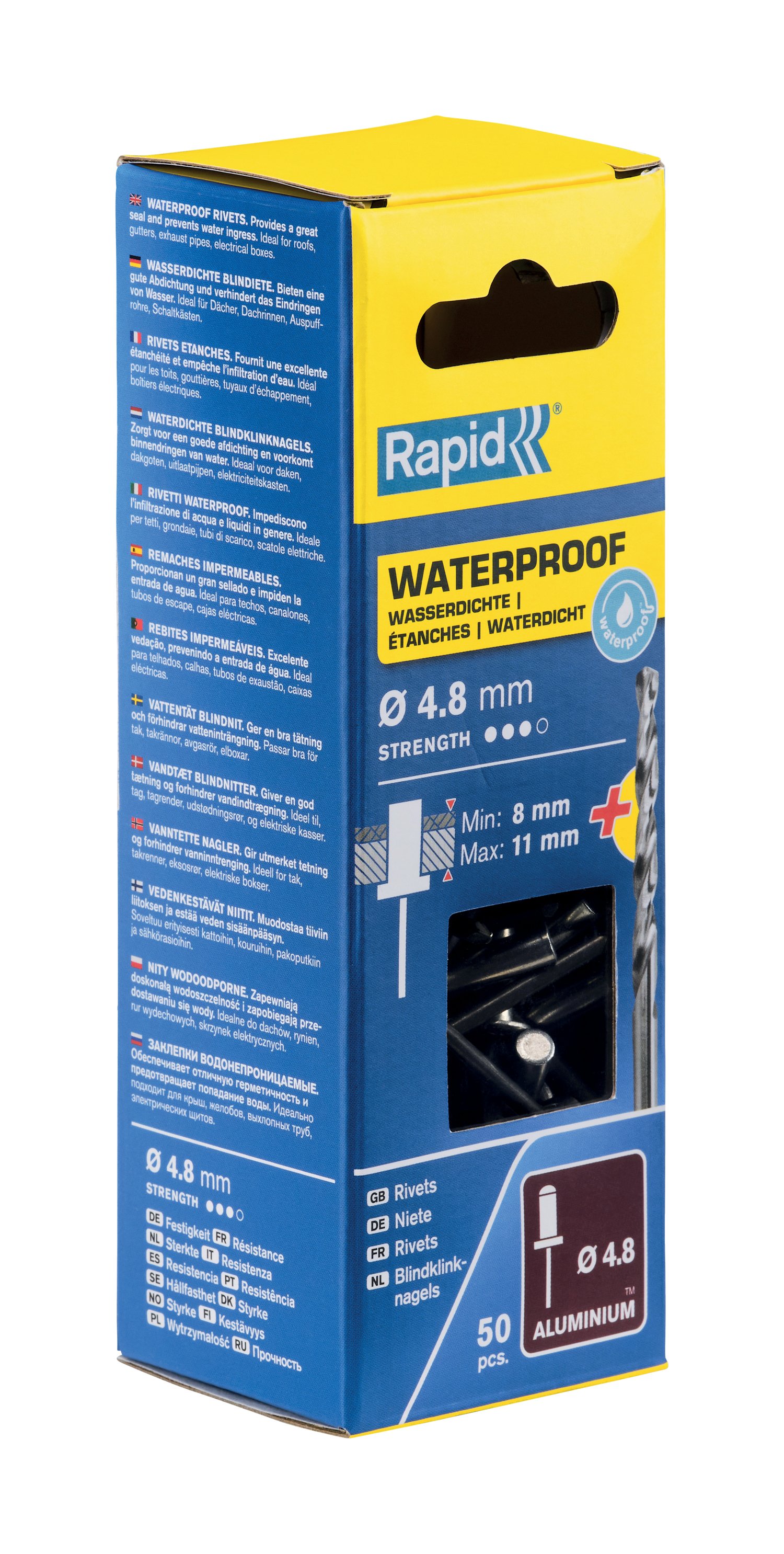 Rapid Waterdichte blindklinknagels Ø4,8 x 14 mm, 50 stuks + boor - 5000402 - 5000402