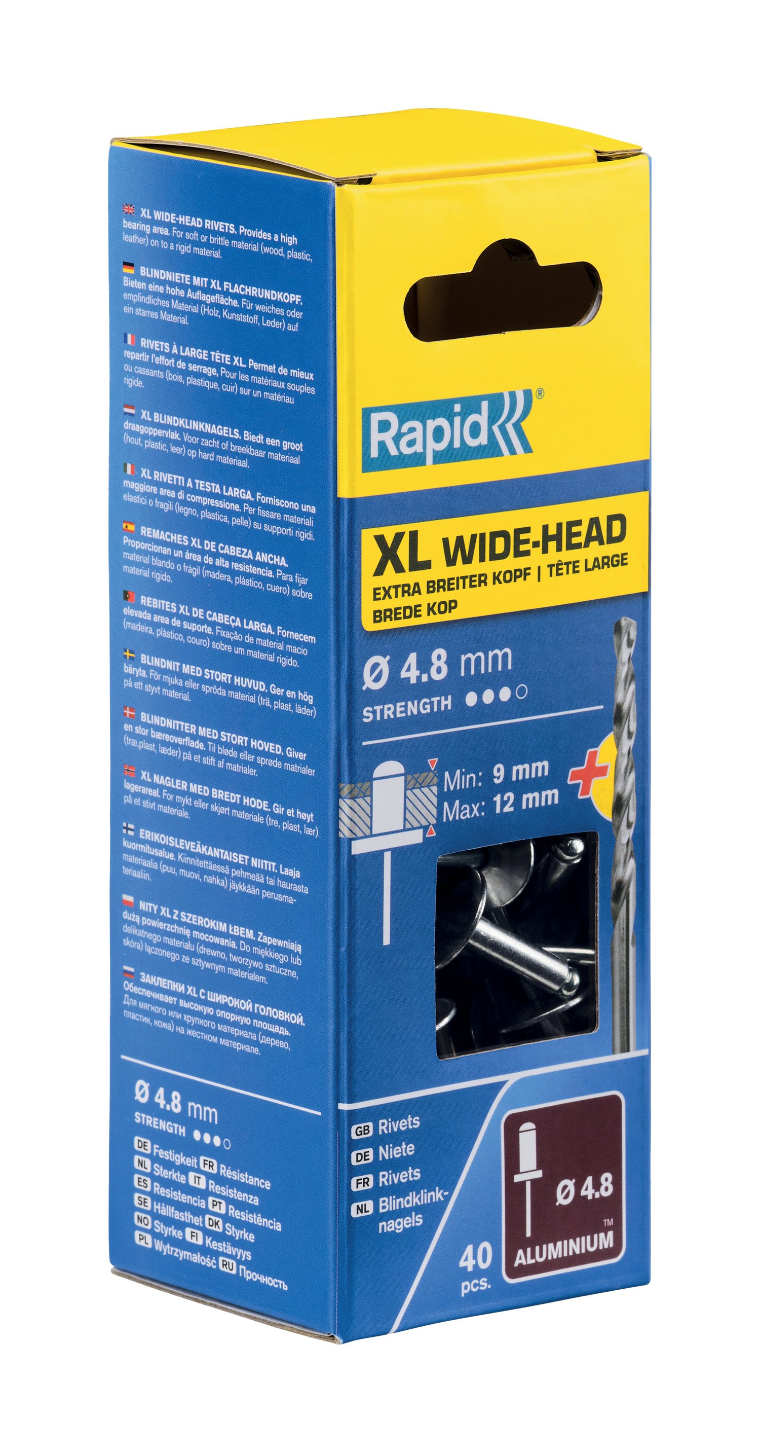 Rapid XL blindklinknagels Ø4,8 x 16 mm, 40 stuks + boor - 5000665 - 5000665