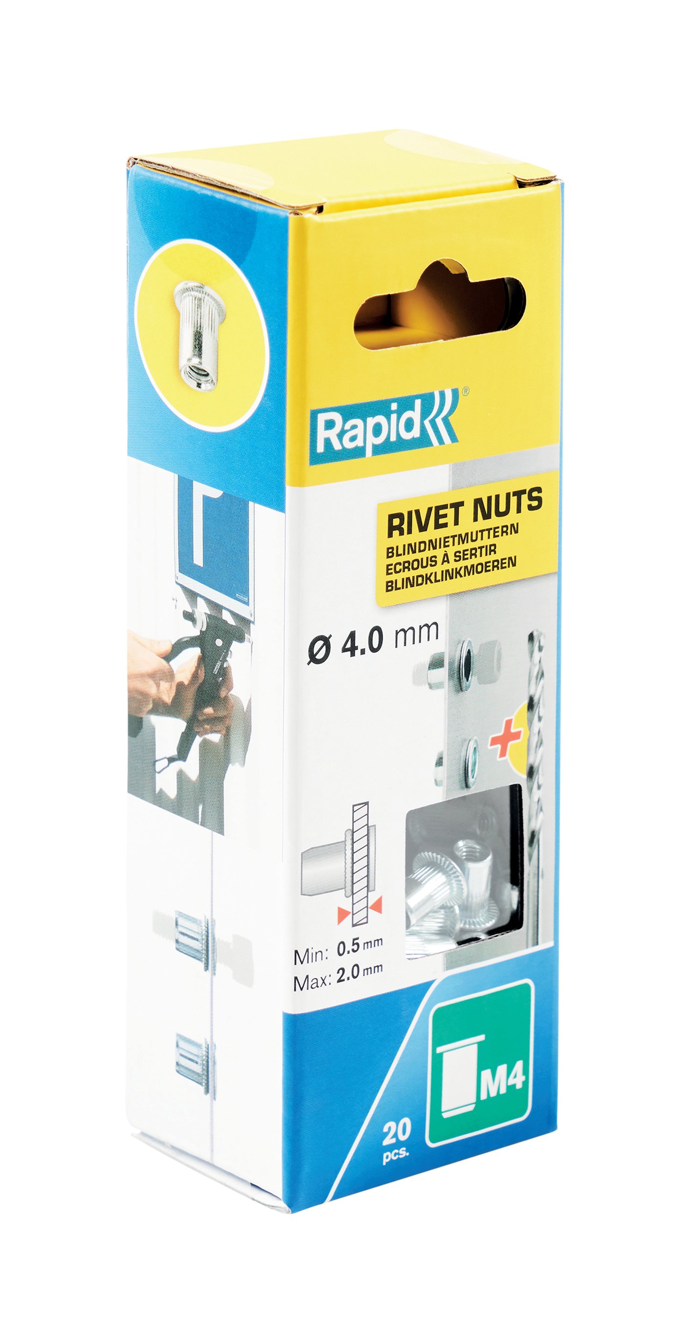 Rapid Blindklinkmoeren M4, 20 stuks + boor - 5000671 - 5000671