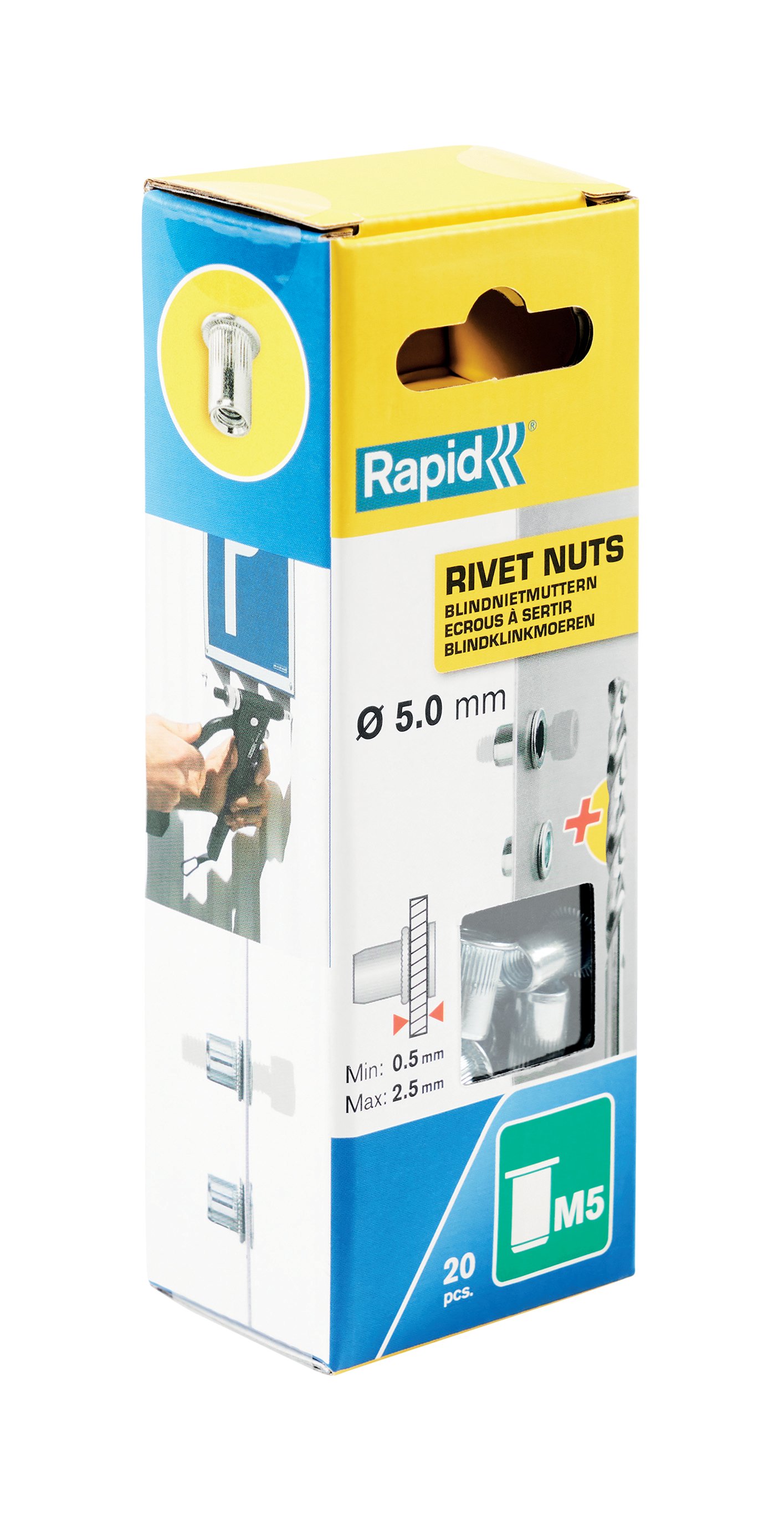 Rapid Blindklinkmoeren M5, 20 stuks + boor - 5000672 - 5000672