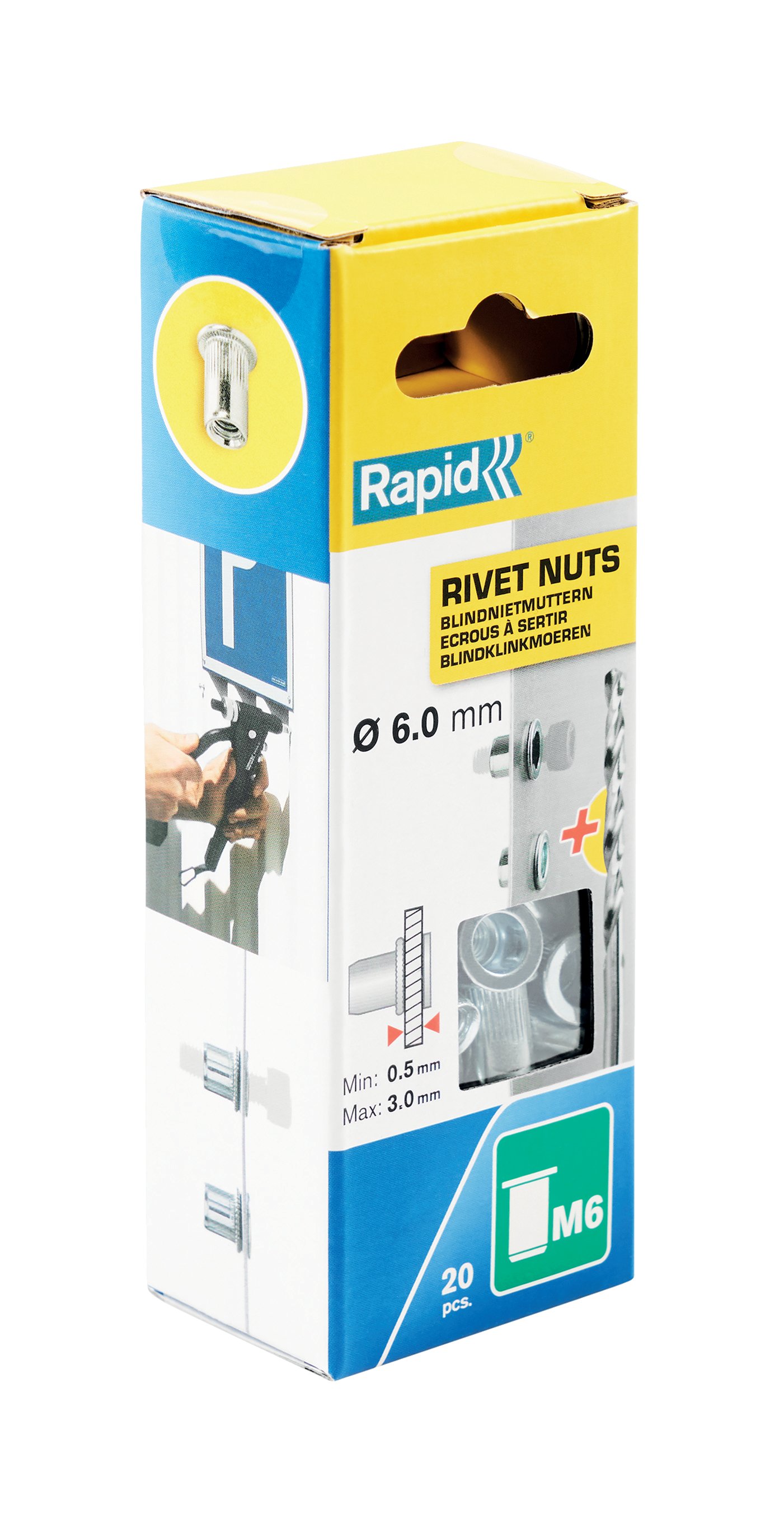 Rapid Blindklinkmoeren M6, 20 stuks + boor - 5000673 - 5000673