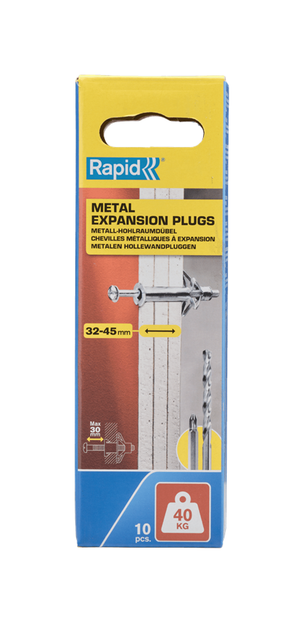 Rapid Hollewandpluggen | Ø11x80 | Voor 32-45 mm plaatdikte | 40kg draagkracht | 10 stuks in een doos - 5001552