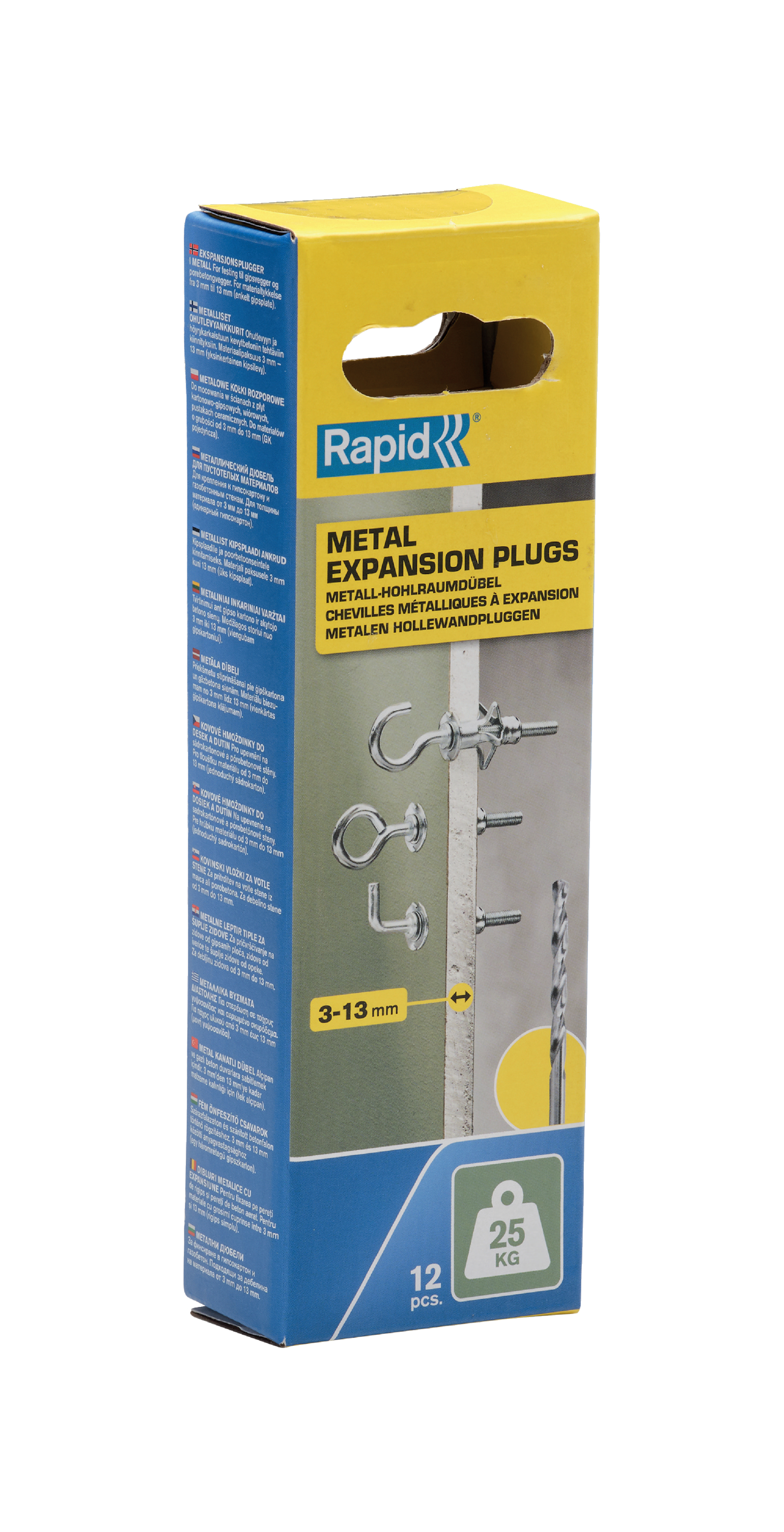 Rapid Hollewandplug Schroefhaak, Schroefoog en Schroefduim | 25 kg draaggewicht - 5001556