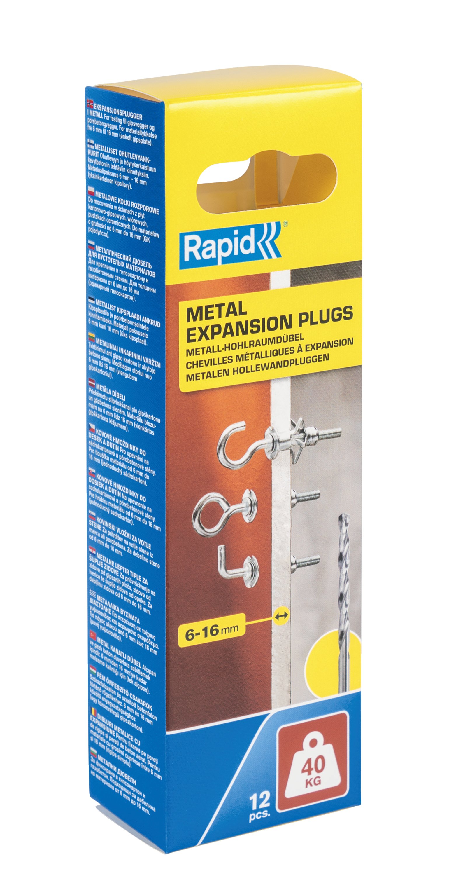 Rapid Hollewandplug Schroefhaak, Schroefoog en Schroefduim | 40 kg draaggewicht - 5001557