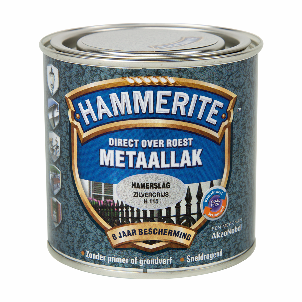 Hammerite Metaallak Hamerslag | Z Grijs | H115 | 250ml - 5093586 afbeelding