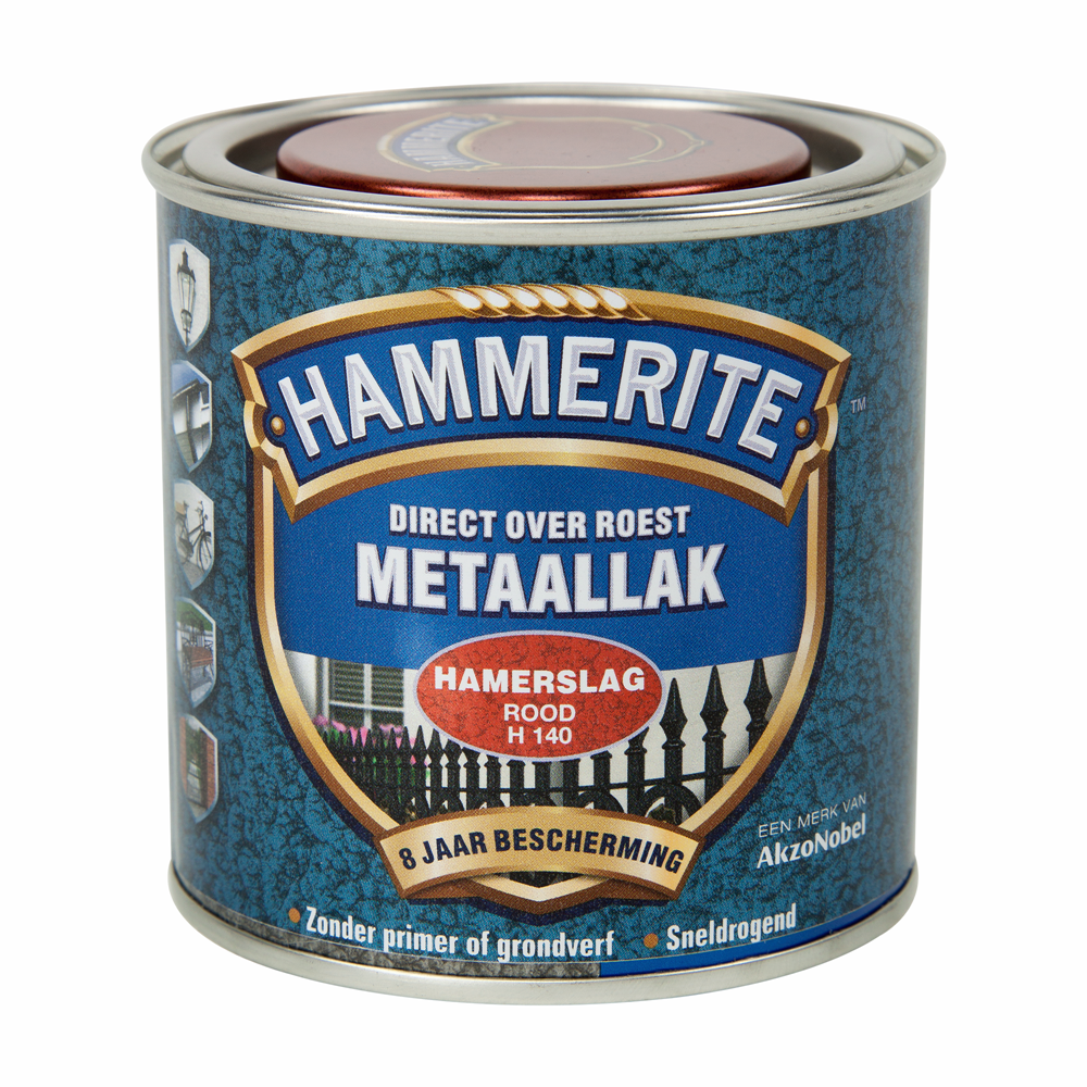 Hammerite Metaallak Hamerslag | Rood | H140 | 250ml - 5093545 afbeelding