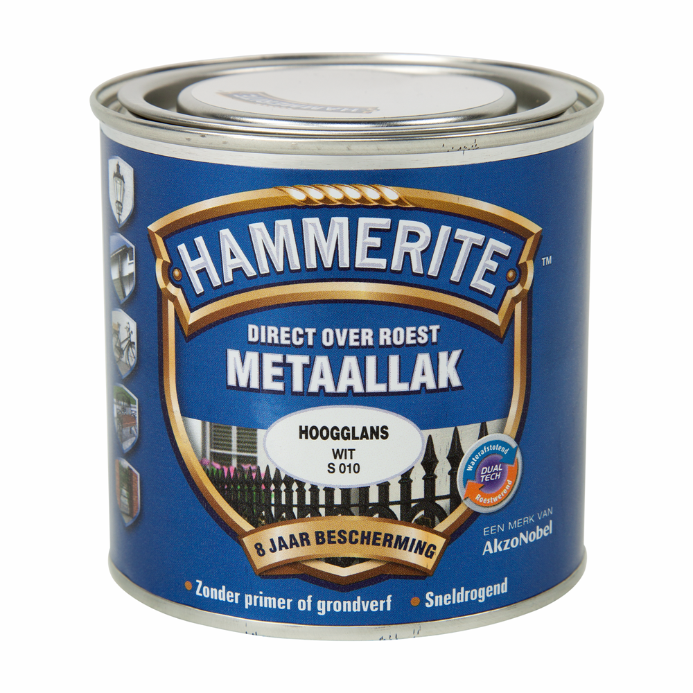 Hammerite Metaallak Hoogglans | Wit | S010 | 250ml - 5094117 afbeelding