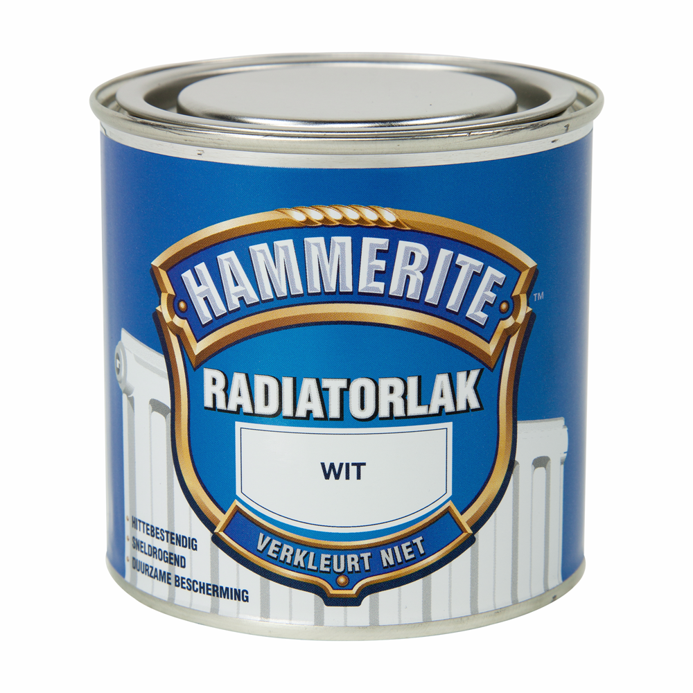 Hammerite Radiatorlak Hoogglans | Wit | 250ml - 5093659 afbeelding