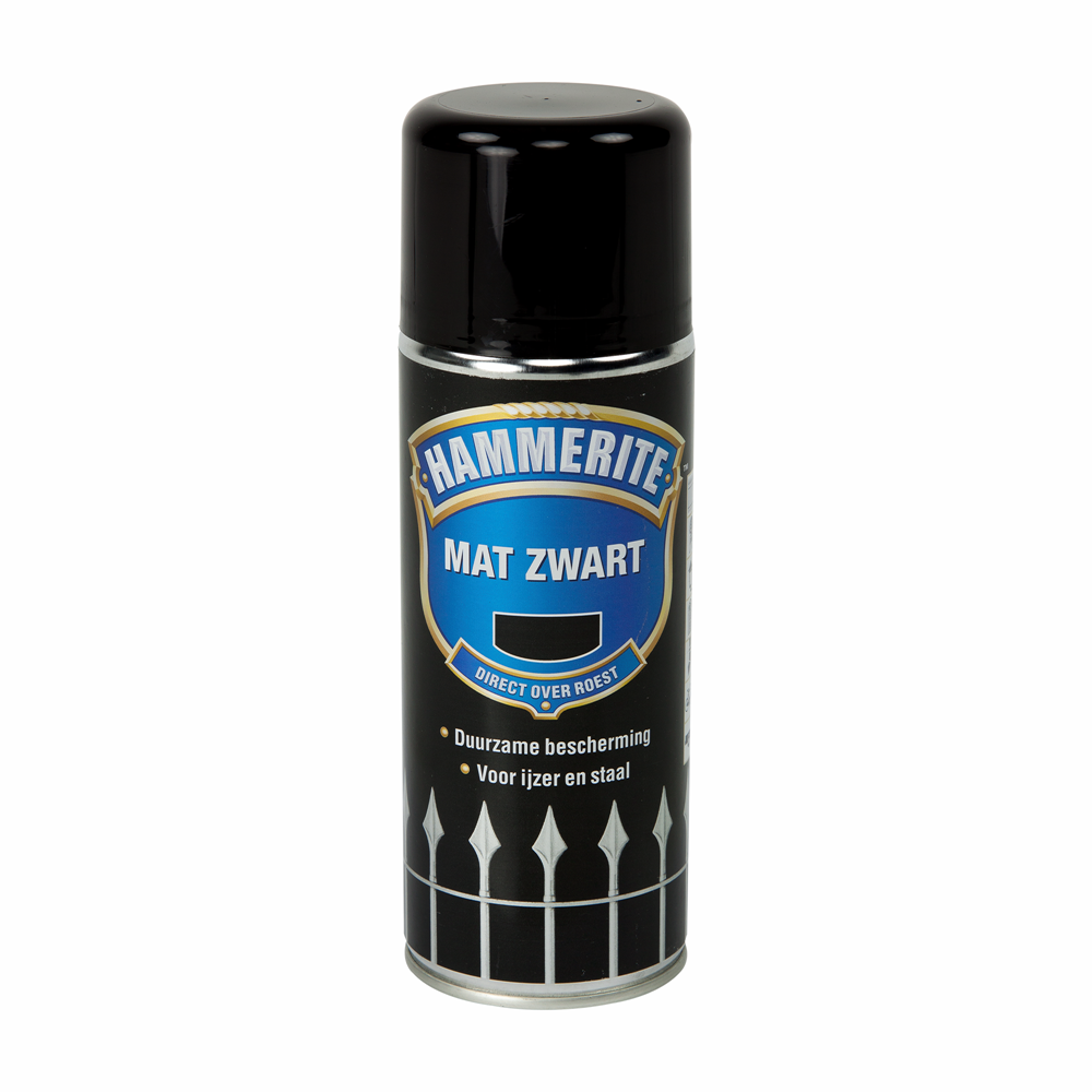 Hammerite Metaallak | Mat | Zwart | Spray | 400ml - 5096129 afbeelding