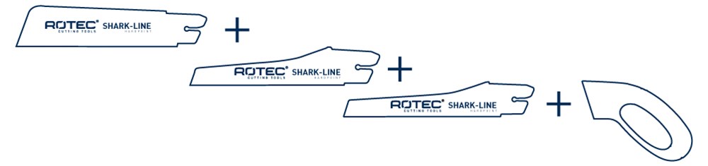Rotec 4 delige handzaag Shark-Line Set SL1-SL3-SL4 - 5039001
