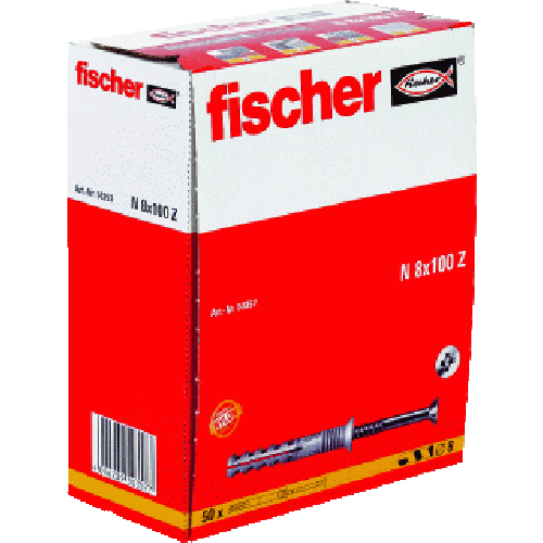 Fischer N 8X80/40 S NAGELPLUG (50) 50 St - 50358
