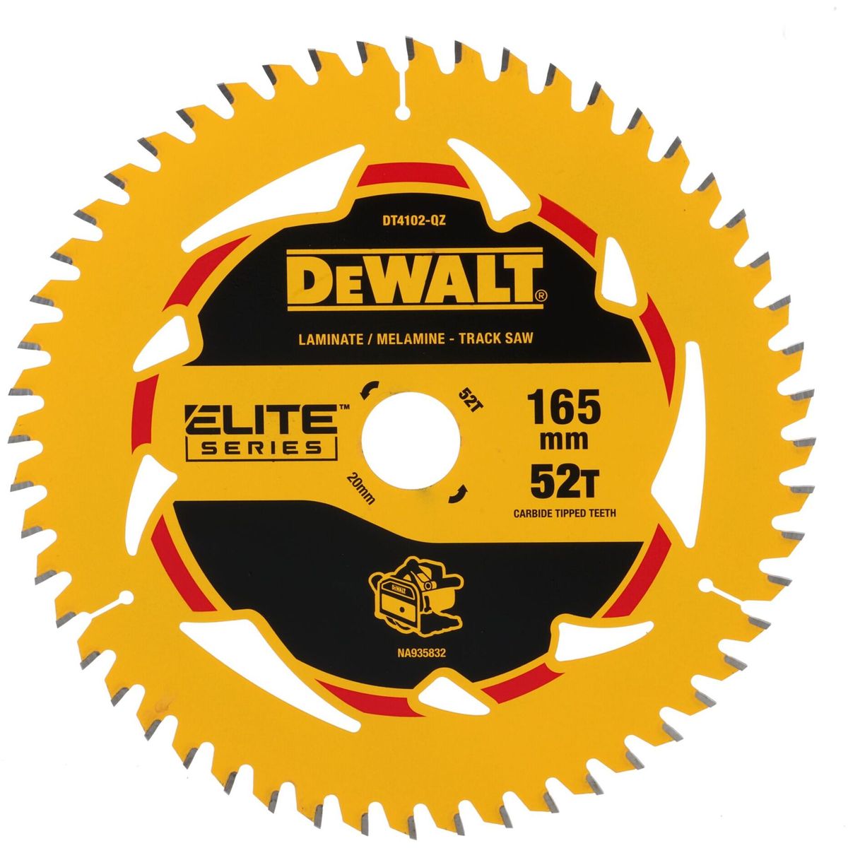 DeWalt Accessoires DT4102-QZ ELITE cirkelzaagblad 165x20mm 52T voor laminaat - DT4102-QZ