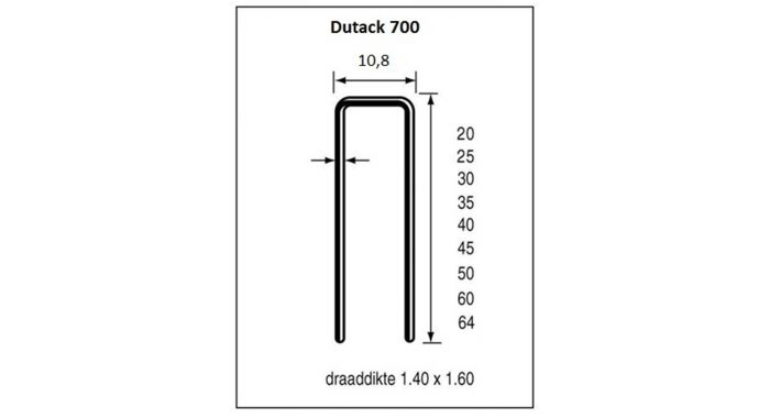 Dutack 11.1mm nieten | 50mm | 10.000 stuks - 5056044