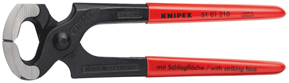 Knipex Hamerkoptang | Kunststof bekleed | Zwart geatramenteerd | Lengte 210 mm | Zelfbedieningskaart/blister - 51 01 210 SB