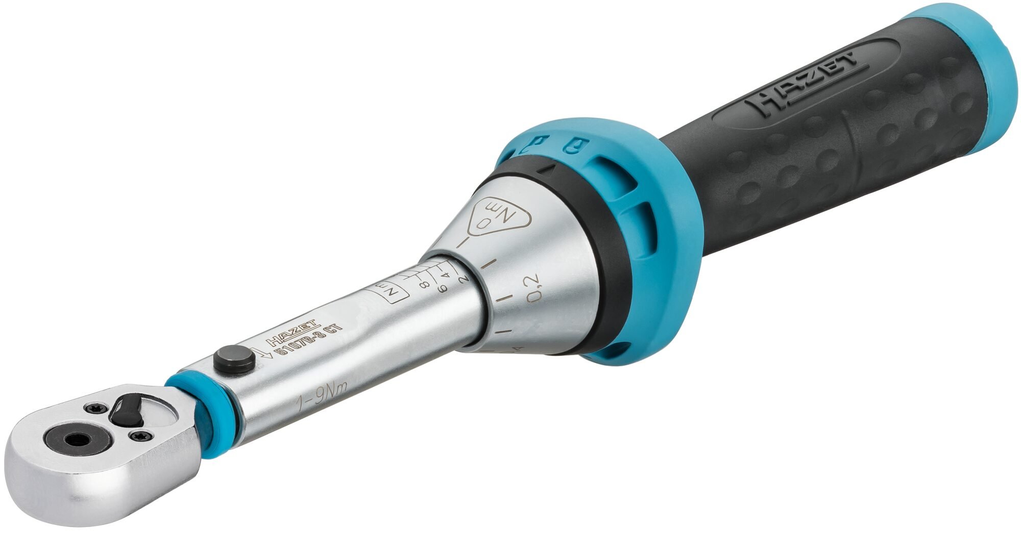 HAZET Momentsleutel met omschakelratel voor bits 5107B-3CT - Draaimomentbereik min-max: 1 - 9 Nm - Nauwkeurigheid: 4% - 1/4 inch (6,3 mm) zeskant hol