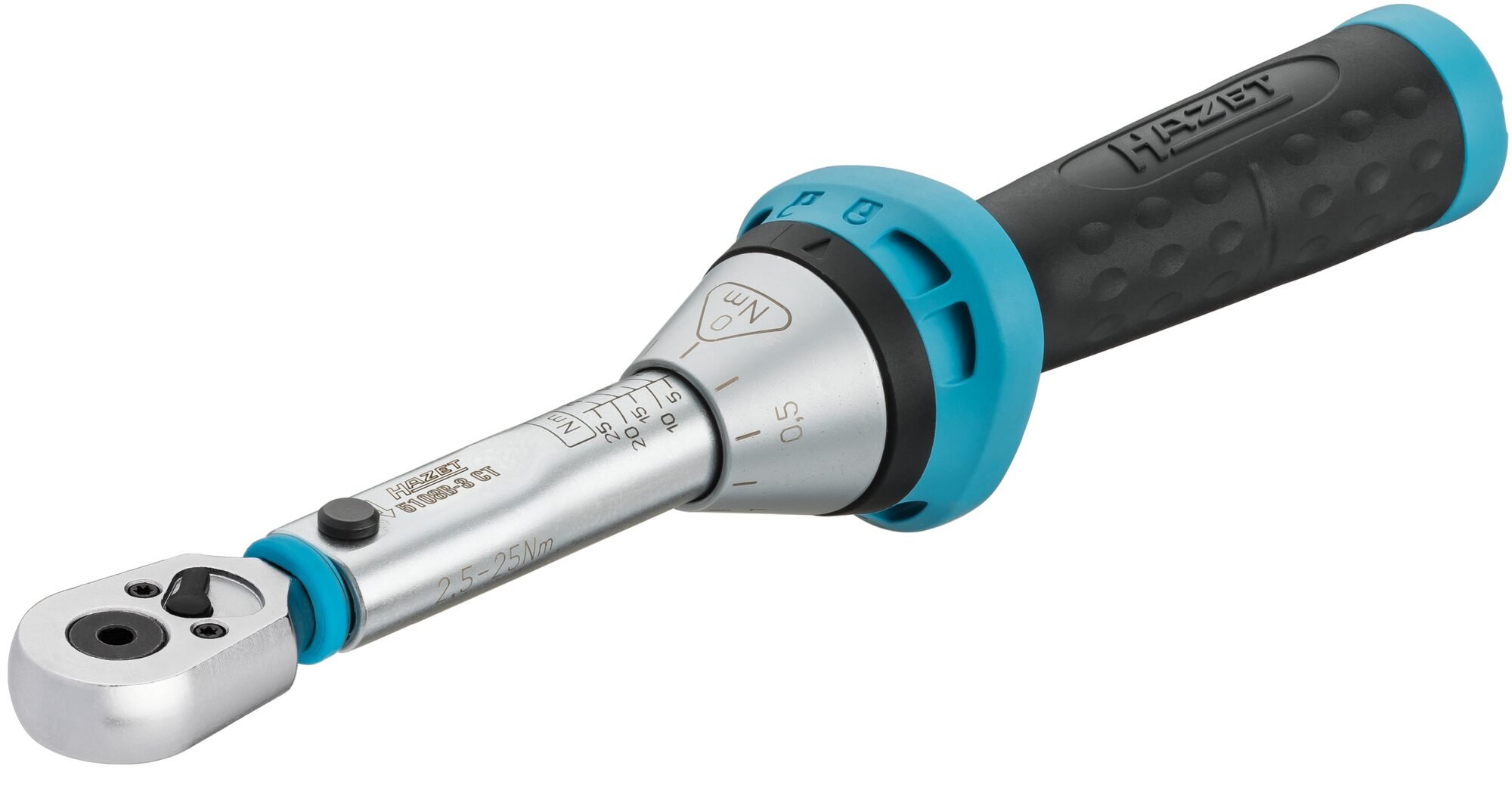 HAZET Momentsleutel met omschakelratel voor bits 5108B-3CT - Draaimomentbereik min-max: 2.5 - 25 Nm - Nauwkeurigheid: 3% - 1/4 inch (6,3 mm) zeskant