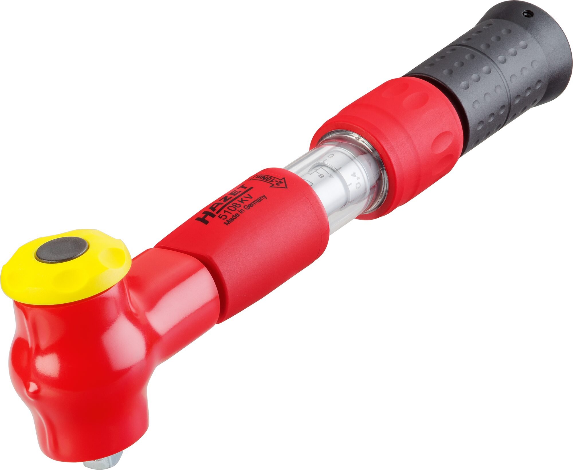 HAZET Momentsleutel - geïsoleerd 5108KV - Draaimomentbereik min-max: 2 - 10 Nm - Nauwkeurigheid: 6% - 3/8 inch (10 mm) vierkant massief - Lengte: 275